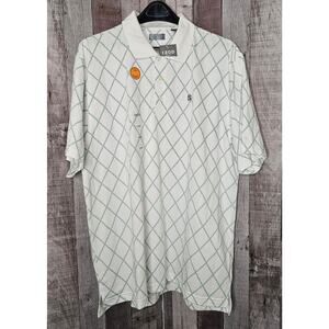 IZOD Golf Soft Polo Sun Control Short Sleeve White SHIRT UPF-30 Men's Size XL